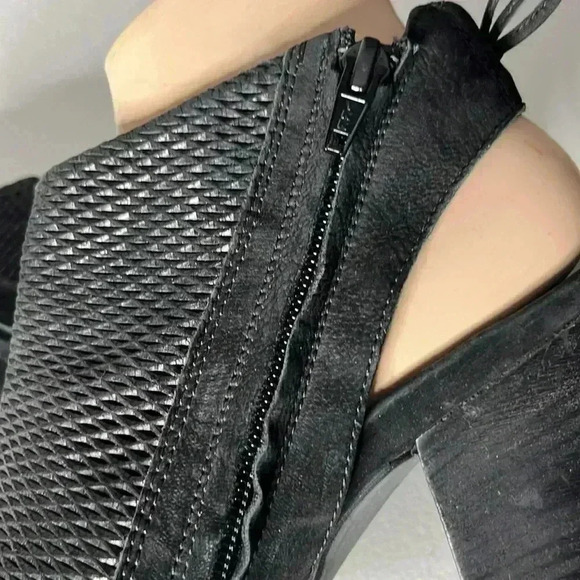 PAUL GREEN Black Leather Slingback Heel Open Toe Sandals Size 6.5 - Picture 8 of 8